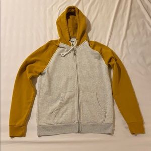 Old Navy Med. Light Gray/Yellow Zip-Front Hoodie